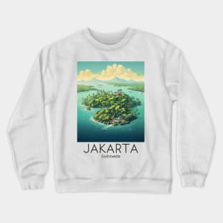 A Vintage Travel Illustration of Jakarta - Indonesia Crewneck Sweatshirt